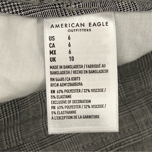 SIZE 6 AMERICAN EAGLE PLAID SHORTS BELTED ACADEMIA PREPPY STRETCH - Picture 9 of 11